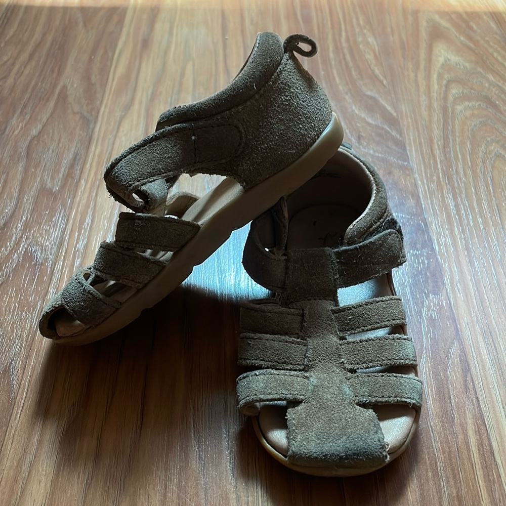 H&M brown suede sandals - size 6 baby - used